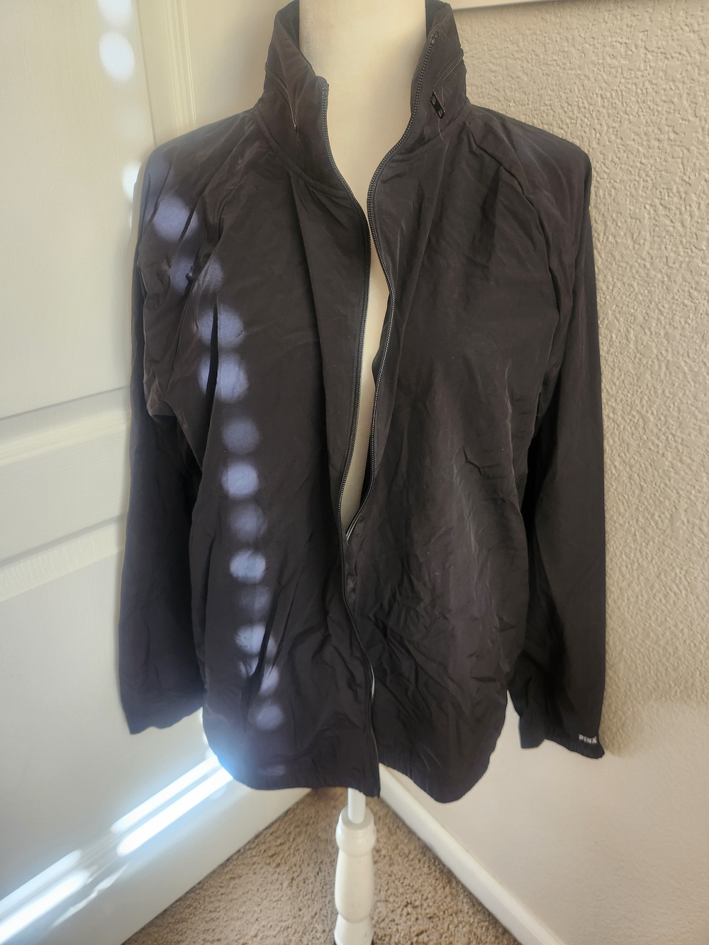 PINK Victoria's Secret Black Full-Zip Bomber Jacket